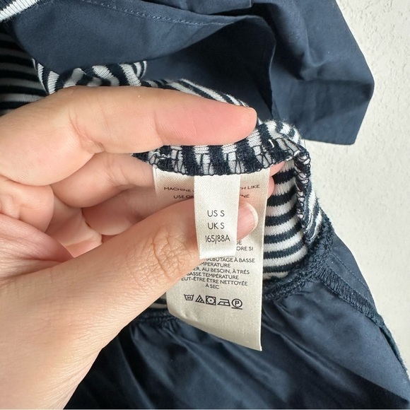 NEW Maeve Blue White Striped Ruffled Peplum Top Size Small - Picture 5 of 8